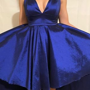 High Low Royal Blue Prom Dress